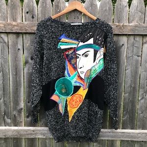 90s Art to Wear Japanese Sweater M Oversized